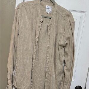 Men's Casual Beige Button Down Shirt